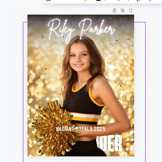 Editable Cheerleader Canva Poster With Gold Confetti and Sparkling Lights, Cheer Dance Poster, Cheer Background, Cheer Backdrop Canva Poster - Etsy