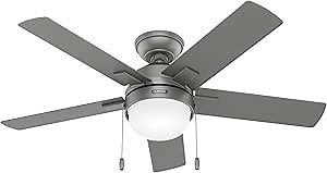 Hunter Fan Company 51456 Zeal Ceiling Fan, 44, Silver