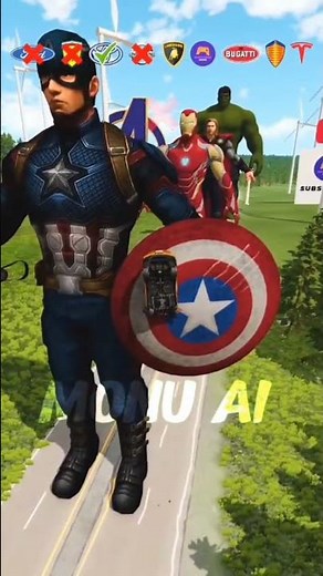 car vs Avengers #avengers #viralvideo #funny #car #cargame