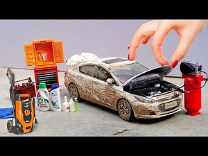 Washing Dirty 🥵 Miniature Chevy Cruze | Diecast car diy project video experiment