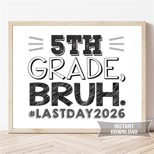 Last Day 5th Grade Sign | Printable Chalkboard | School Photo Download | FD1 - Etsy Australia