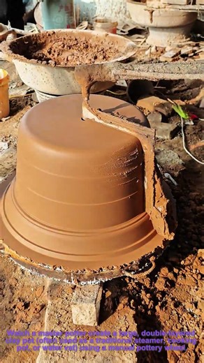 Crafting a Double-Layer Clay Pot Mold: Traditional Large-Scale Pottery Making