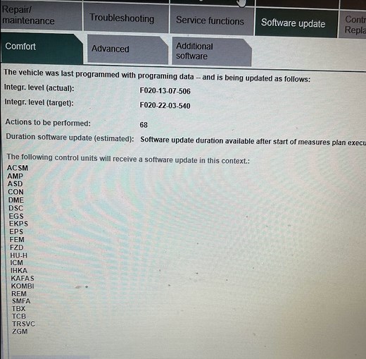 ISTA  Integration Level Update using ENET Cable