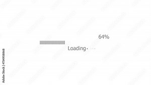 Loading progress Bar. Abstract rectangle gray color frame Pixel Preloaded animation. White background 4k video.