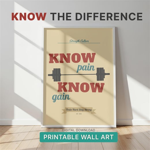 Gym Wall Art | Old School Vintage | Fitness Poster | Motivational Barbell Decor (digital Download) - Etsy