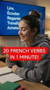 Learn 20 French Verbs in 60 Seconds! Beginner French Challenge!#learningvideos #learningthroughplay