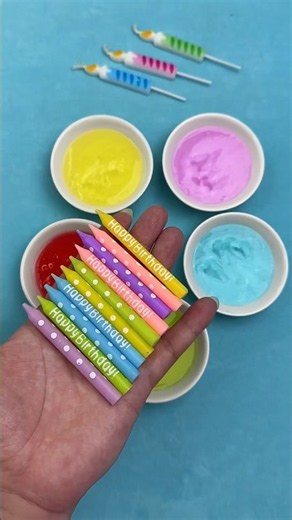 Cute and colorful birthday candles 🥳🍔🎁 #foryou #viralvideo Happy birthday!