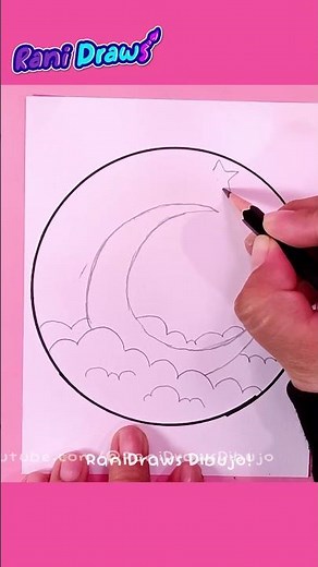 Dibuja este paisaje de luna fácil