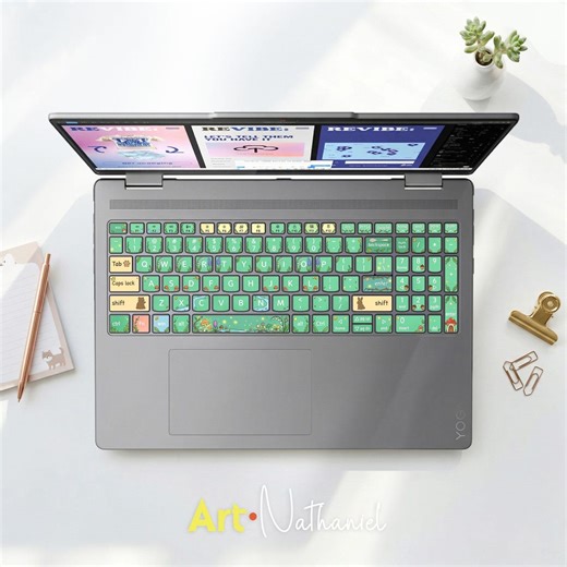 Lenovo Spanish Keyboard Stickers Computer Accessories Green Botanical Mushroom Laptop Decal for Yoga Ideapad Thinkpad Thinkbook - Etsy