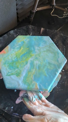 🎨 Vibrant Hexagonal Art | Satisfying Fluid Art