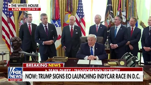 BREAKING: President Trump signs executive order bringing IndyCar race to DC for America250 celebrations. "This is going to be wild," Transportation Secretary Sean Duffy said. “This is free for the American people to come to your nation’s capital and see a great road race. Freedom, America, speed, and road racing — it doesn’t get more American than that,” he added. | Fox News