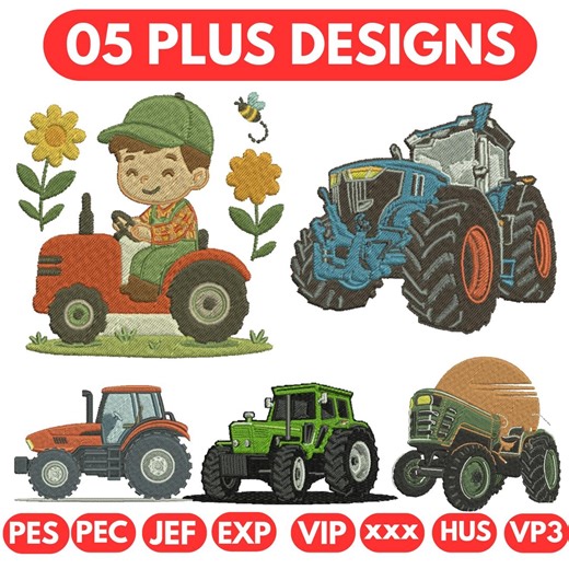 Cartoon Tractor Machine Embroidery Design: Farm Theme (instant Download) - Etsy Australia