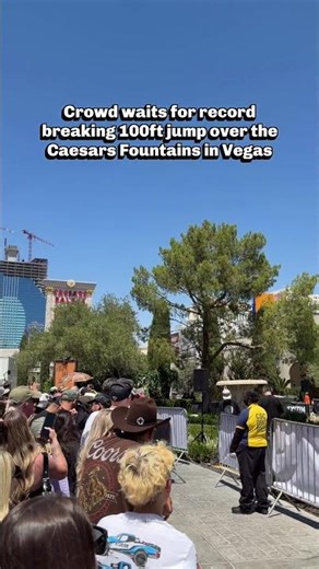 Waiting for 100ft jump at Caesars Fountains in Vegas