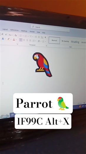 How to parrot 🦜 drawing shortcut key in Ms word #computer #ytshorts #shorts #birds