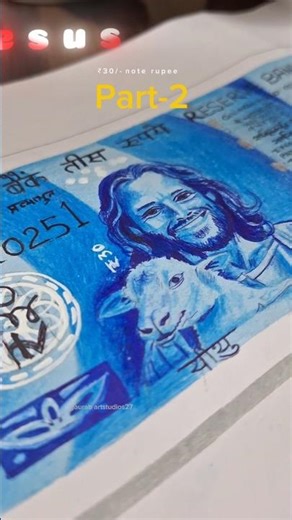 lord Jesus christ drawing in note rupee(part-2) #jesus #art #shorts