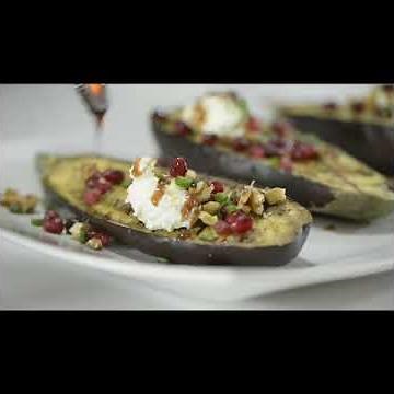 Roasted Eggplant With Ricotta And Pomegranates