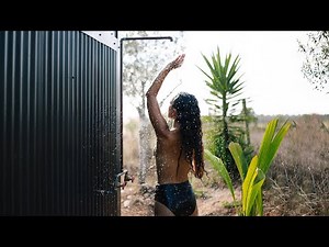#34 How I Shower in The Cabin [OUTDOOR HOT WATER SHOWER]