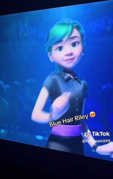 Riley from Inside Out with Beautiful Blue Hair
