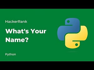 Python HackerRank Solutions: What's Your Name?