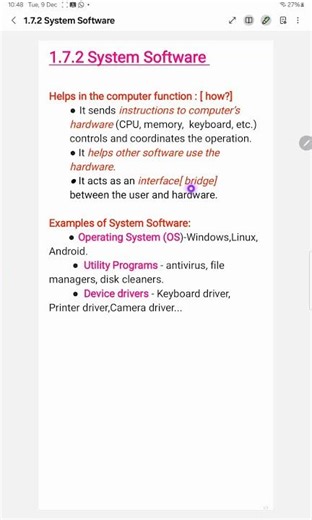 1.7.2 System Software ch1 class11 computer science students #ncert #class11