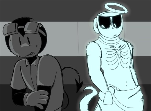 i just know his ass was extra jumpy bc he was guilty #mythofthemachine #motm #mythbendy #mythcuphead #bendystraw