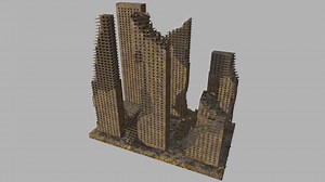 Destroyed Ruin Abandoned Buildings Scene - 3D model by Crazy_8 (@korboleevd)