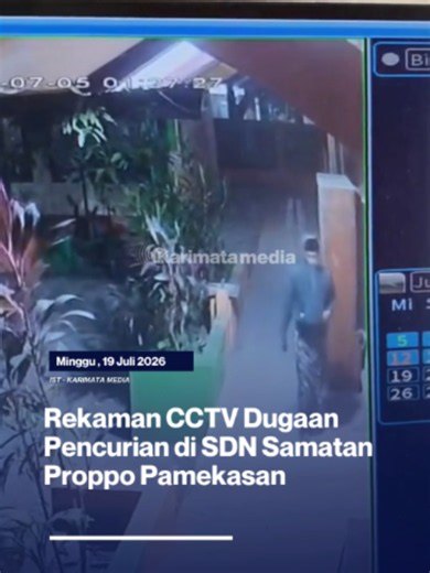 Sebuah rekaman CCTV yang memperlihatkan dugaan aksi pencurian kembali terjadi di wilayah Pamekasan diterima Gatekeeper Karimata Media. Berdasarkan informasi awal, peristiwa tersebut diduga terjadi di SDN Samatan, Kecamatan Proppo, Kabupaten Pamekasan pada Minggu, (5/07/2026), sekitar pukul 02.01 WIB. Lokasi tersebut diduga telah berulang kali menjadi sasaran pencurian. Kali ini, barang yang dilaporkan hilang berupa satu unit speaker, satu tabung gas, dan satu unit proyektor. Sebelumnya, sekolah 