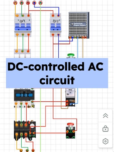 DC control for an AC circuit.Learn how a low-voltage DC control circuit safely controls an AC load using contactors and relays. Perfect for electricians, students, and beginners.#electrician #electricalwiring #MotorControl #wiring #simubus