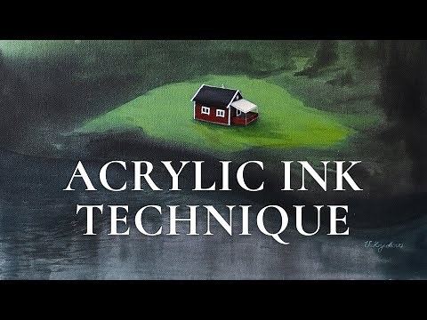 Full Tutorial Acrylic Ink Painting Technique 💧🖌