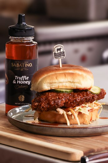 2.4K views · 27 reactions | Craveable crunch in every bite. 數 This crispy, Korean-inspired, fried #CertifiedAngusBeef cube steak sandwich is coated with a Sabatino Truffle & Honey-laced gochujang-style sauce, bringing together layers of sweet, spicy and umami flavor.  A sandwich made by chefs but simple enough to master at home!‍✨ Find links to the full recipe and Sabatino Truffle & Honey in the comments. | Certified Angus Beef ® brand | Facebook