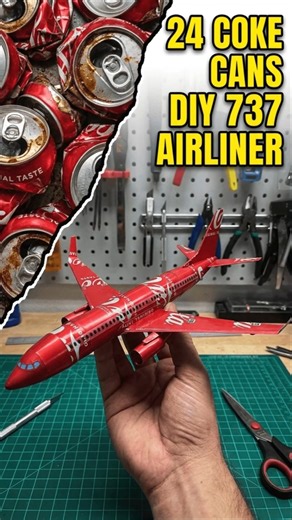 I Built A DIY Boeing 737-800 Airliner From 24 COKE Cans! ✈️ #shorts