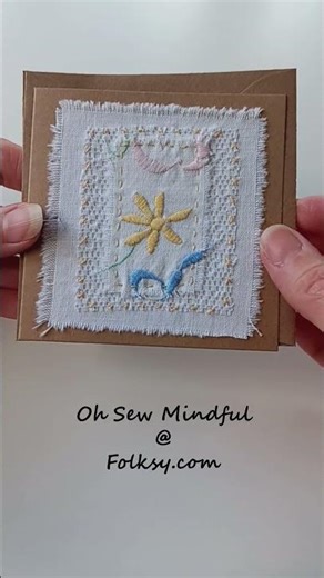 I Re-purposed a Vintage Tablecloth to Create Slow Stitch Cards