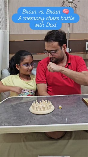 Spent the evening locked in a fun memory chess battle with Dad. It’s not just about winning, it’s about the laughs, the strategies, and the memories we create along the way. #MemoryChess #ChessWithDad #FamilyTime #BrainGames #QualityTime #ChessLovers #MindBattle #trendingreels #dadlife #daddysgirl #reelitfeelit #daddydaughter #daddydaughtertime #papakipari | Mighty Aarika:The OI Warrior
