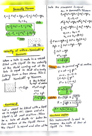 machanical property of fluid class 11th notes physics #physics #class11 #notes #movie