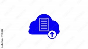 Document uploading icon with uploading process sign. download files to web concept design.