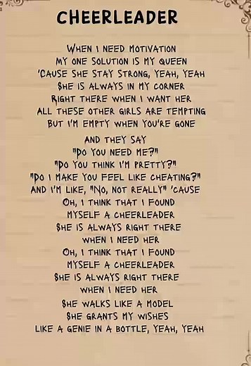 #cheerleader #song #lyrics