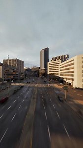 Aerial Hyperlapse view above traffic of big city
