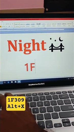 Shortcut Key in MS Word for Bridge at Night Symbol | 1F309 Alt+X | English Tutorial Shorts