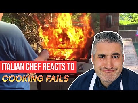 Italian Chef Reacts to FUNNY COOKING FAILS