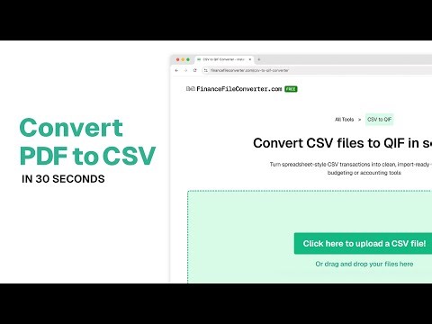How to Convert PDF Bank Statements to CSV