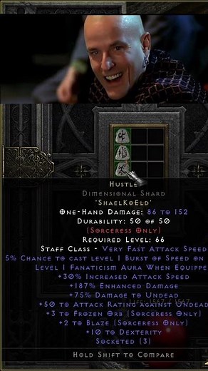 Hustle Runeword Dimensional Shard Base Sorceress #diablo2resurrectedbuild #fastleveling #diablo2r