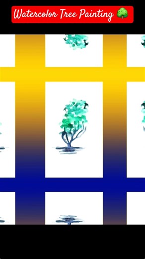 Realistic Watercolor Tree 🌳 | Easy Step-by-Step Painting Tutorial 🎨 #shorts #artchallenge