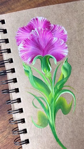 💖🌸Gorgeous burgundy CARNATIONS acrylic painting 👌🌺 #shorts #art #carnations #acrylic #painting