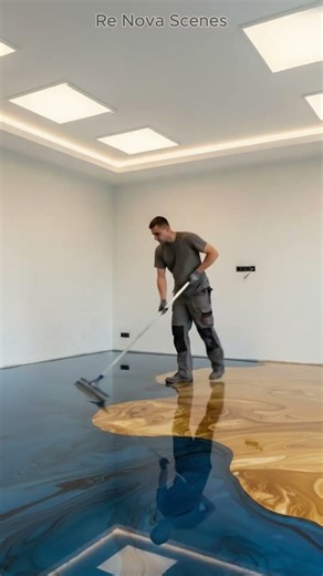 Galaxy Epoxy Floor Transformation ✨ From Concrete to Cosmic Beauty