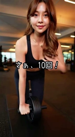 ⭐️最新⭐️毎日の習慣✨美女と一緒にトレーニング！美女トレ！#腹筋ローラー