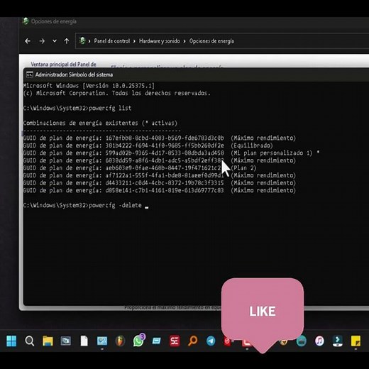 Como suprimir planes de energía de Windows 11