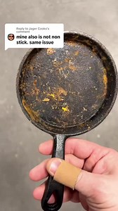 Let’s see if this if a fresh seasoning on this “average” size pand will make it non-stick! #castironskillet #castiron #restoration #pans #cooking | Cibsandibus