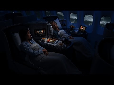 Soothing Jet Cabin Ambience with Engine Roar | Relax Instantly on Snowy Flight ASMR Sounds