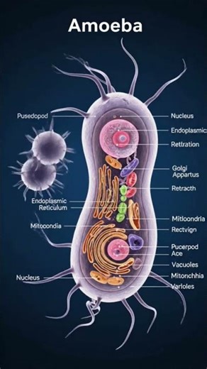 The Shape Shifting Mystery of Amoeba Explained internal structure #anatomy #neet #biology