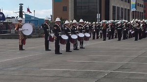 The Corps of Drums of The Band of Her Majesty's Royal Marines Scotland perform a spectacular drum display during the National Armed Forces Day celebrations in Liverpool. Solos - Illawalla by Sgt Bugler Charnley Static - P60 by Buglers Porter & Paine | The Bands of HM Royal Marines
